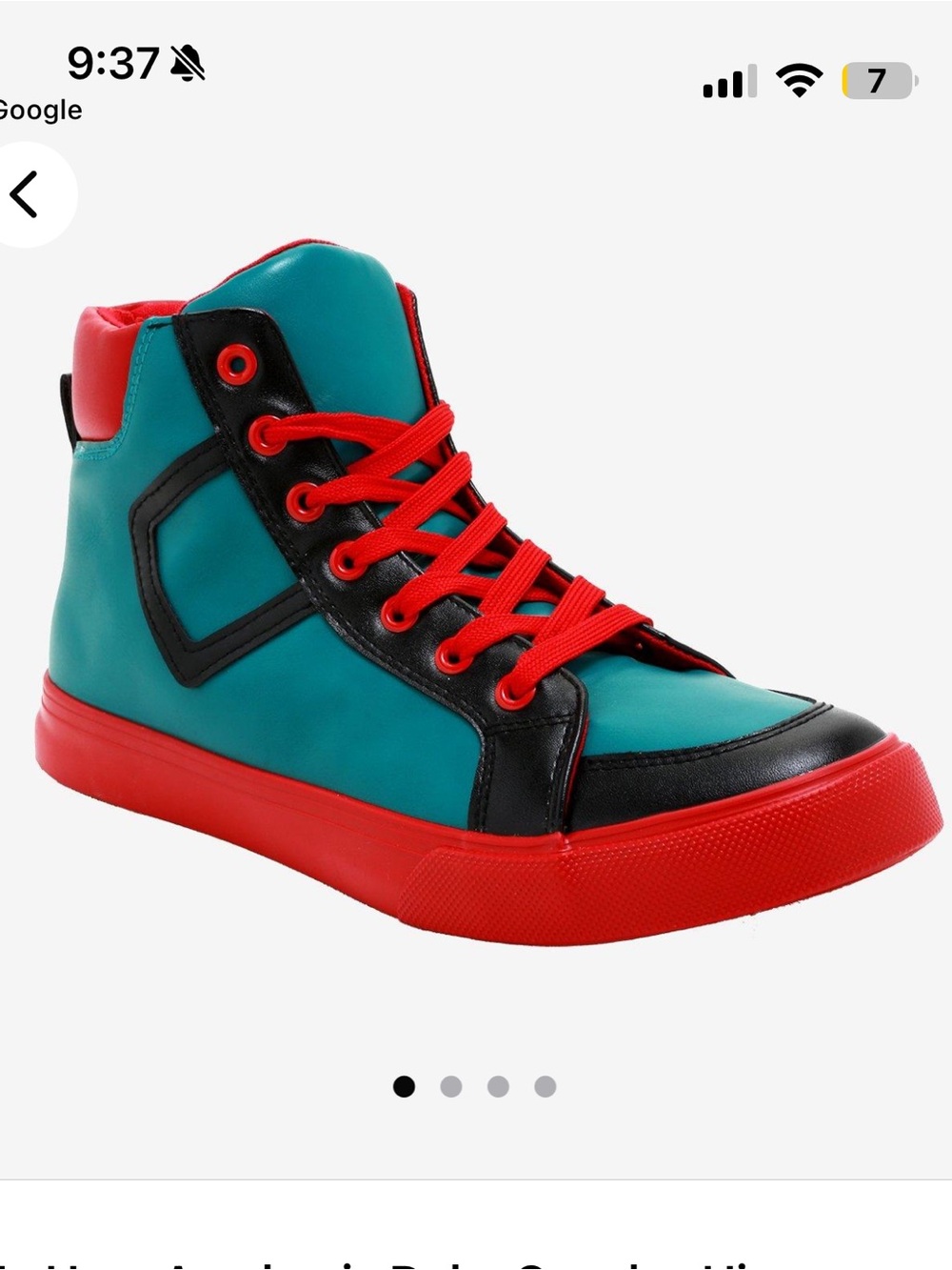 RARE My Hero Academia Deku Cosplay Hi-Top Sneakers from Hot Topic SOLD OUT